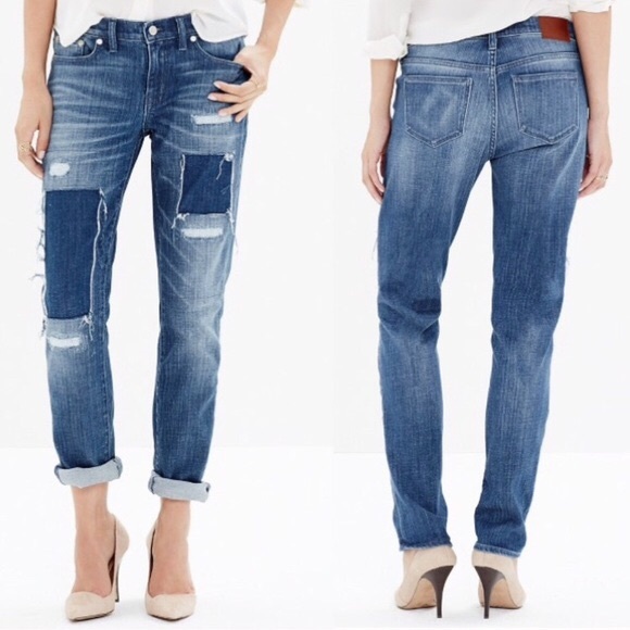Madewell Denim - Madewell Patchwork Slim Boyjean